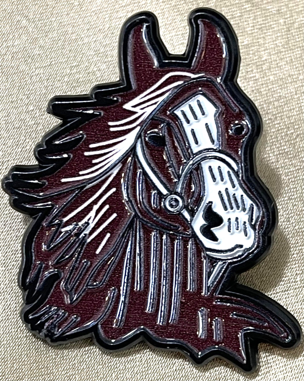 NWOT Brown Horse Head Lapel Pin Brooch Enamel Equestrian Equine Pony Racing Foal